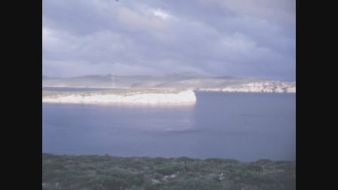 ALGHERO, ITALY MAY 1975: Sardinia coast panorama in 70s