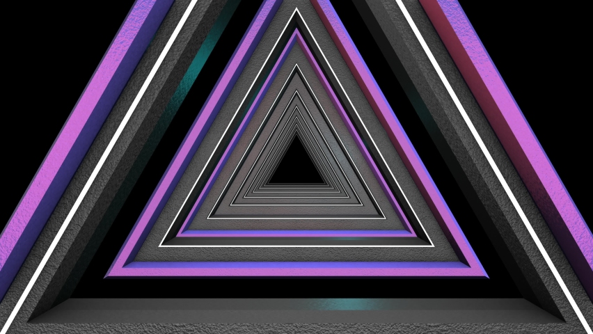 eautiful Trigon Tunnel Travel Animation - Futuristic Lights Loop