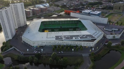 Drone football stadium Groningen 4K 25 fps