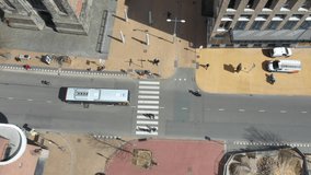 Drone top down street view4K 25 fps
