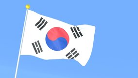 The national flag of the world, republic of Korea