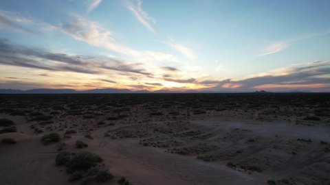 Aerial View of Desert Sunset
