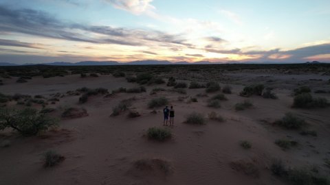 Aerial View of Desert Sunset
