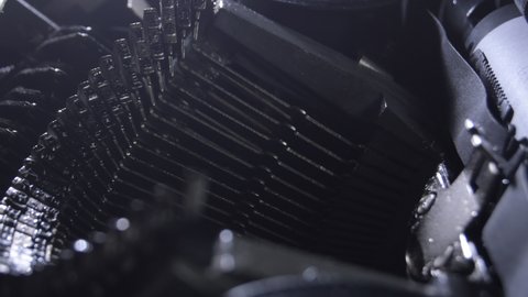 Typo keys of a old manual qwerty typewriter writing
