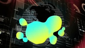 Animation of glowing blob over globe and data processing on screen. global business, data processing and digital interface concept digitally generated video. - Powered by Shutterstock - Get 15% off with code: PIKWIZARD15