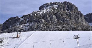 Piani di Bobbio, Italy, february 3  2022, People ski on mountain