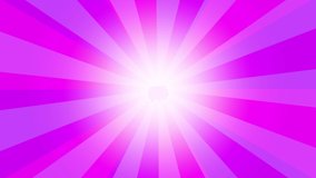 Loopable: Pink sunburst, radial sun rays from center, stripe background rotation.
