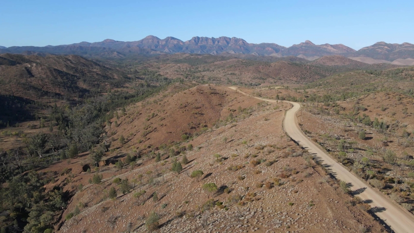 Ascending panorama Flinders Range national park, Bunyeroo Valley, Natural scenery
