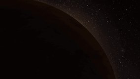 Sunrise Over Venus Planet in outer Space. Beautiful Close View of Venus Surface with Sun light rising and lighting the Planet. 4K Illustrative Video	
