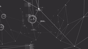 Animation of globe over network of connections and data processing on black background. global connections, data processing and technology concept digitally generated video. - Powered by Shutterstock - Get 15% off with code: PIKWIZARD15