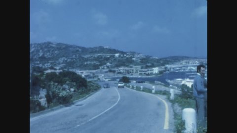 SARDINIA, ITALY APRIL 1980: Vacation Sardegna village