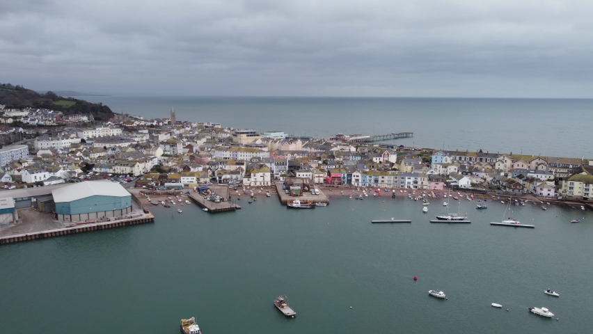 Teignmouth seafront aerial devon England uk 