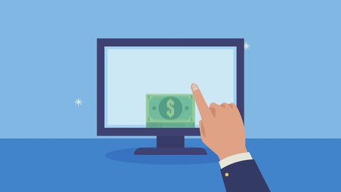 Financial Business Animation Bills Desktop 4k Stock Footage Video (100% ...