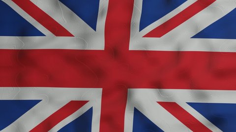Union Jack flag. British flag waving in the wind. Video animation 3D. 