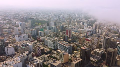 Aerial view of the Miraflores district in Lima, Peru