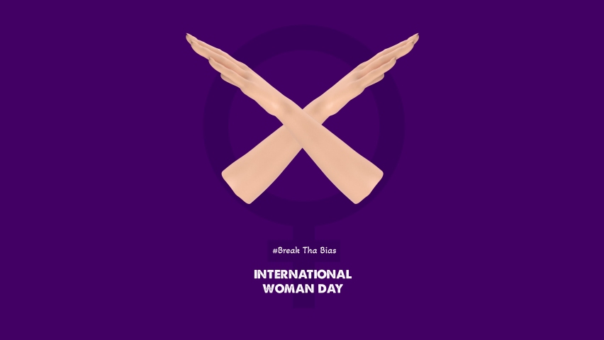 International woman day, international woman's day,cross hand on woman symbol, woman day concept,break the bias, # break the bias | Shutterstock HD Video #1087854367