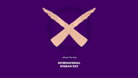 international woman day, international woman's day,cross hand on woman symbol, woman day concept,break the bias, # break the bias