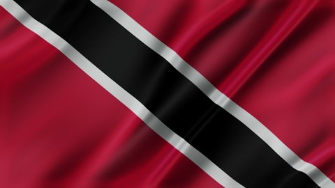
Trinidad and Tobago waving flag fabric texture of the flag and 3d animation background.