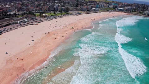 Bondi beach panoramic aerial view. Australia tourist destination