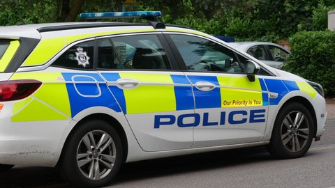 Norwich, Norfolk, United Kingdom. Circa 2021. Norwich, Norfolk, United Kingdom. Circa 2021. Police cars  attending emergency at St Martins Housing Trust Bishopbridge House, Norwich, 