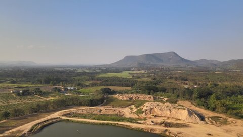 Beautiful Scenic View from the Air of a Mountain in Phetchaburi, Thailand.
