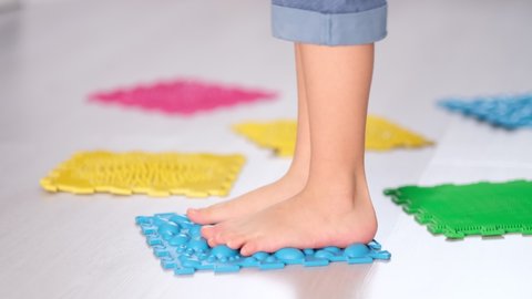 legs orthopedic massage carpet. prevention flat feet and hallux valgus Orthopedic massage puzzle floor mats for development children