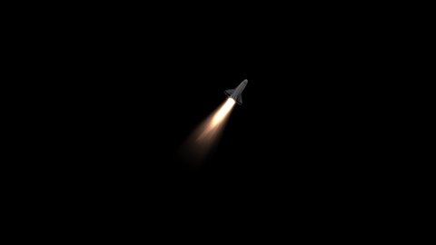 Flying rocket motion graphics with night background