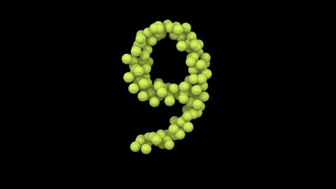 3D Rendered- Animation of Moving Tennis balls - Number 9