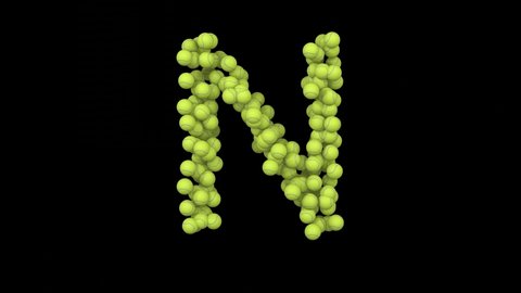 3D Rendered- Animation of Moving Tennis balls - Letter N
