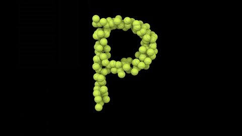 3D Rendered- Animation of Moving Tennis balls - Letter P