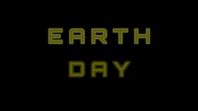 happy earth day with flashing neon light. earth day neon light black background - Powered by Shutterstock - Get 15% off with code: PIKWIZARD15