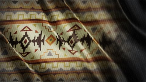 tribal pattern or ukrainian pattern cloth design.Waving geometric seamless loop animation.