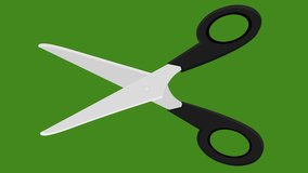 Loop animation of a scissors, on a green chroma key background