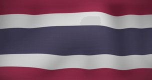 Animation of moving and floating flag of thailand. patriotism and celebration concept digitally generated video.
