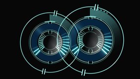 Animation of scope scanning on black background. global technology, digital interface and data processing concept digitally generated video. - Powered by Shutterstock - Get 15% off with code: PIKWIZARD15