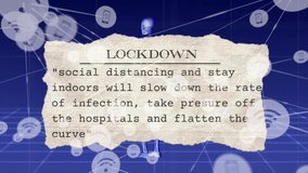 Animation of network of connections over covid 19 texts and digital human model. global connections, digital interface and networks during covid 19 pandemic concept digitally generated video. - Powered by Shutterstock - Get 15% off with code: PIKWIZARD15