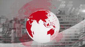 Animation of globe with data processing and cityscape. global connections, digital interface and data processing concept digitally generated video. - Powered by Shutterstock - Get 15% off with code: PIKWIZARD15