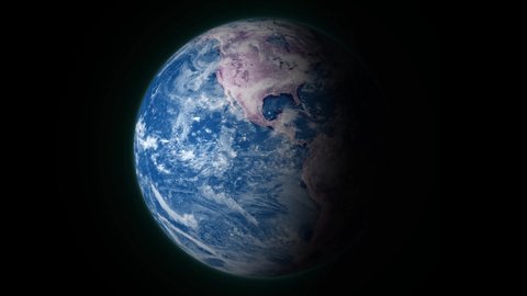 Rotating Earth in dark Background , Loop 3d animation of earth planet with Shadow and Light Sides	
