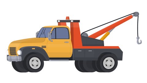 Tow truck. Tow truck animation, alpha channel enabled. Cartoon