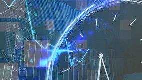 Animation of graphs, financial data and moving clock. global finance, economy and time digitally generated video. - Powered by Shutterstock - Get 15% off with code: PIKWIZARD15