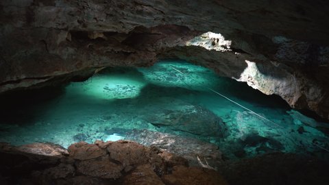 Kantun Chi caves of Yucatan Mexico cenotes. Tourism and nature concept. 