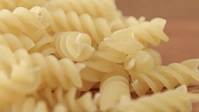 Fusilli pasta twist close up stock footage