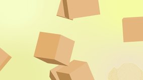 Animation of many cubes rotating and moving sideways (yellow  brown) - Powered by Shutterstock - Get 15% off with code: PIKWIZARD15