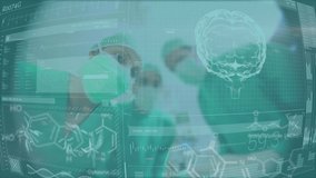 Animation of medical data processing over patient view of surgeons operating in theatre. global communication, medical research technology and healthcare services concept digitally generated video. - Powered by Shutterstock - Get 15% off with code: PIKWIZARD15