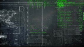 Animation of interface with world map and processing data. global data, research communication and digital interface technology concept digitally generated video. - Powered by Shutterstock - Get 15% off with code: PIKWIZARD15