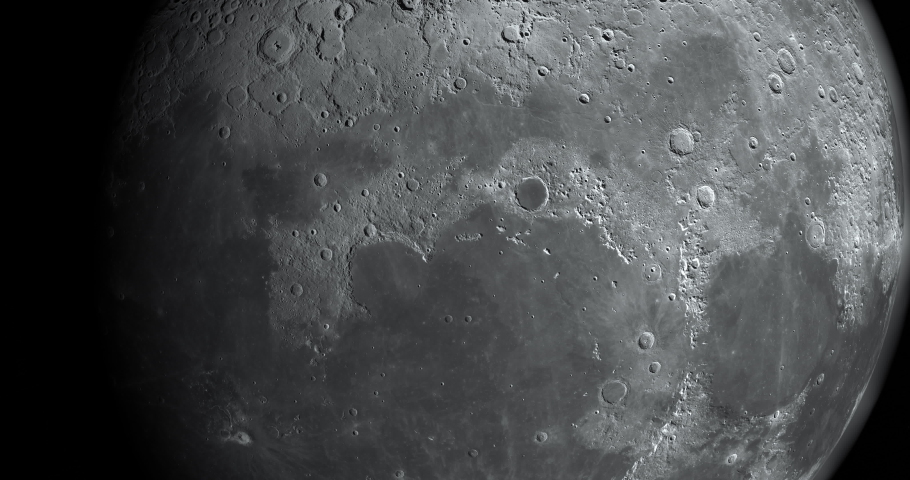 Mare Frigoris or Sea of Cold in the moon, 3d rendering