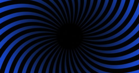 Full frame on a rotating black and blue hypnotic spiral background