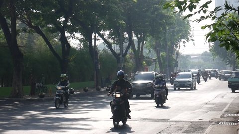 Surabaya, East Java  Indonesia - January 22nd 2022: This is the video of Surabaya city taken during a sunny day.