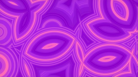 Neon colored pattern of randomly placed rounded shapes in flat style. Simple background design. Digital seamless loop animation. 3d rendering. 4K, Ultra HD resolution