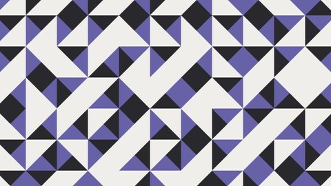 Multicolor geometric pattern with very peri violet elements. Round tiles in abstract animated mosaic. Motion graphic background in a flat design